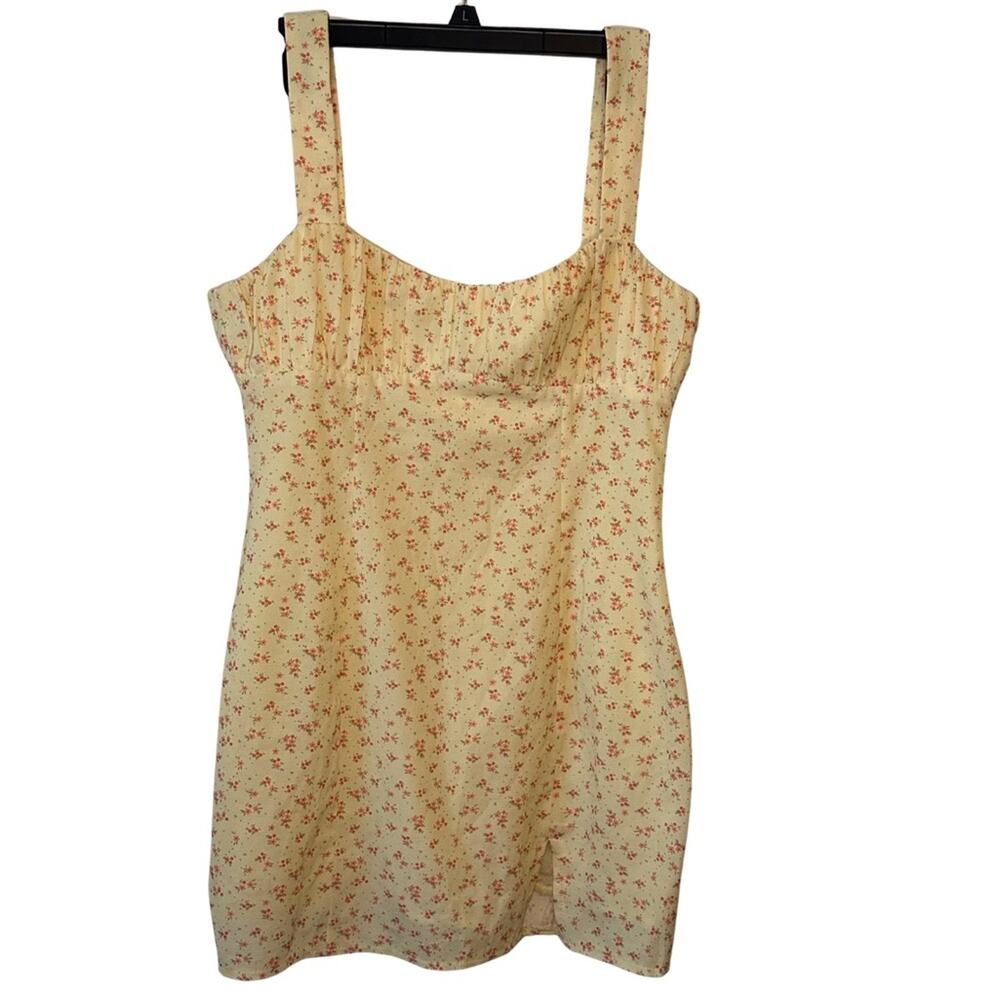 Princess Polly Freya  Yellow Floral Mini Dress – Size 8 – Cottagecore Vibes - Picture 4 of 5